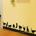 Adhesivo personalizado barato de dibujos animados gato negro etiqueta de la pared decoración